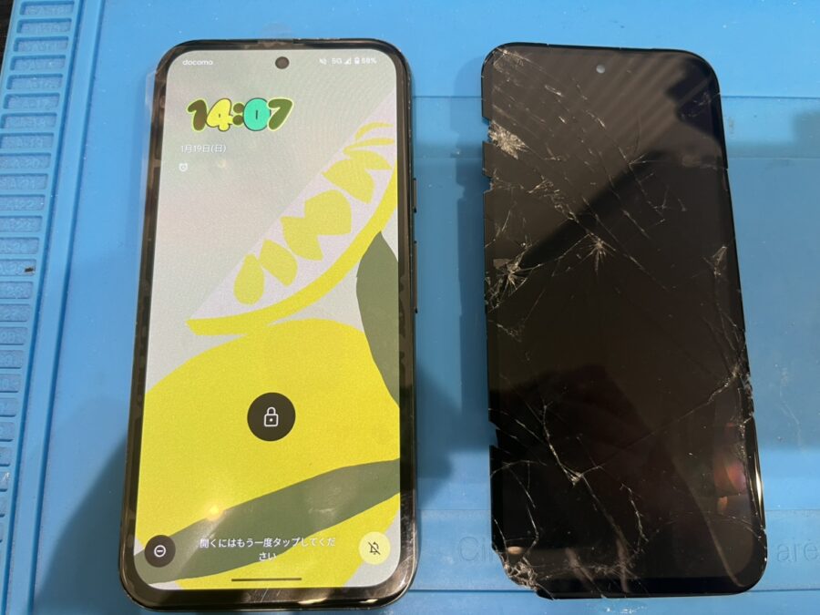 Google Pixel 8aの基板にまでダメージが行った液晶交換…だったのですが…？　修理ならスマホ修理工房渋谷店へ！