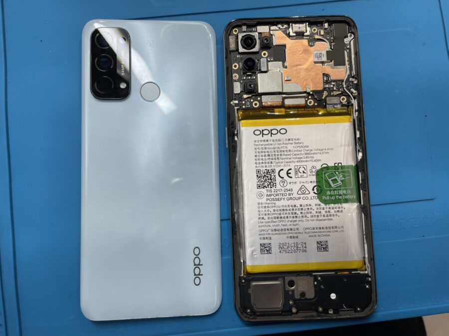 OPPO Reno5A(オッポリノ５A）のバッテリー交換修理は、「スマホ修理工房　池袋P'パルコ本店」にお任せください！