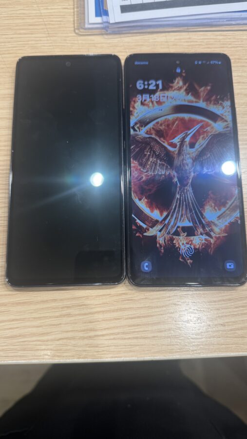 落としてしまった瞬間から映らなくなったGalaxy A53(ギャラクシ)の画面交換修理を承りました！！【スマホ修理工房新宿PeP