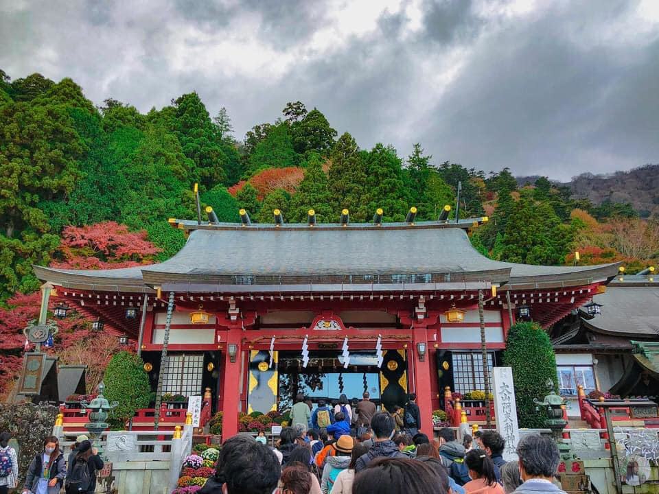The beautiful Afuri Shrine on the top of the mountain