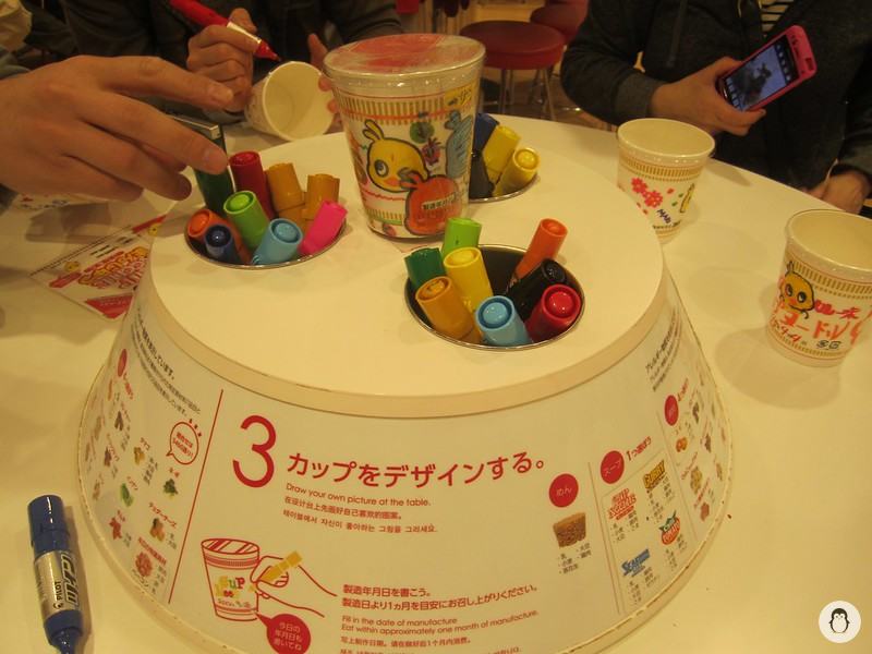 The cup-decorating area
