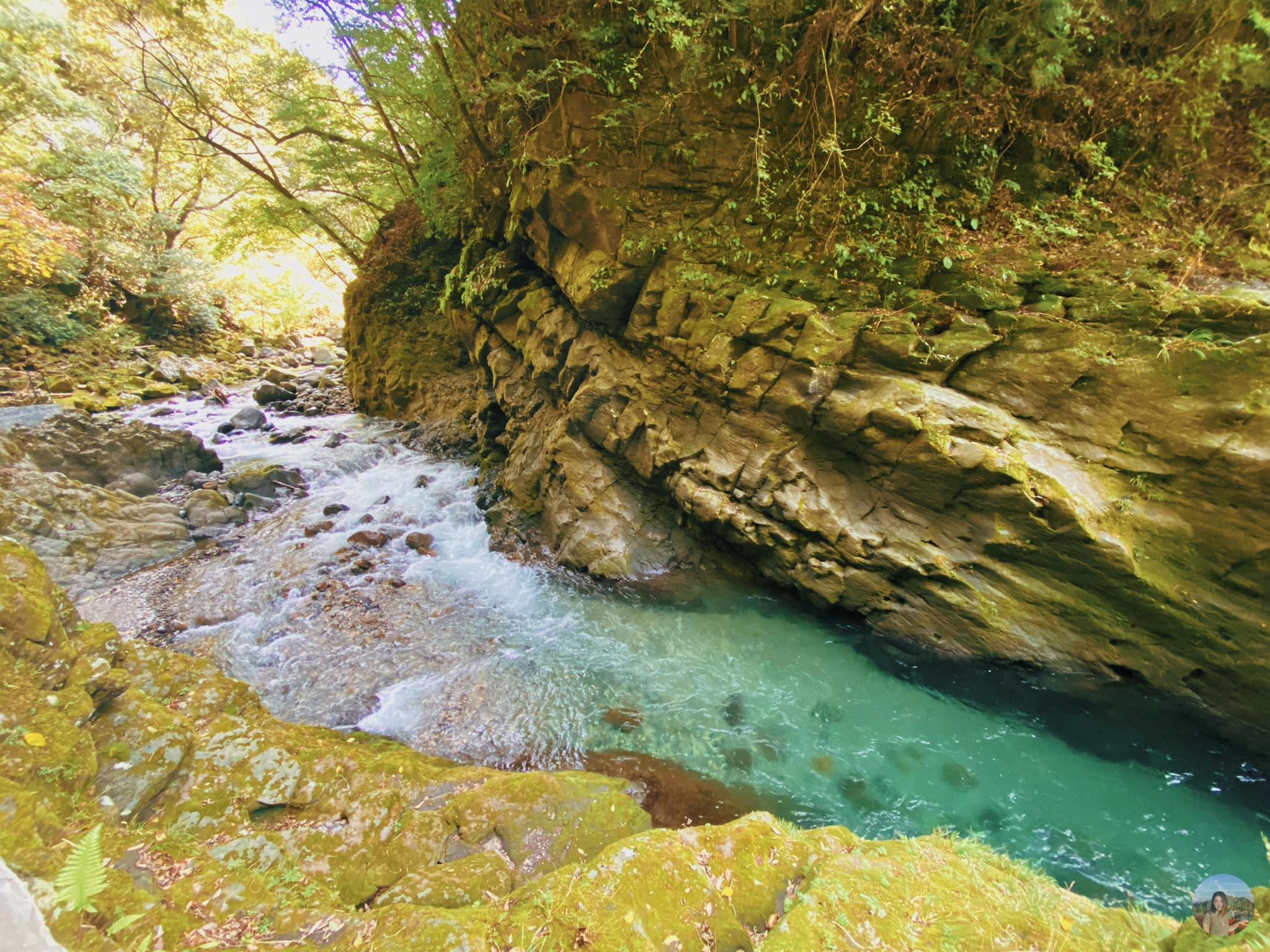 Along the path is Iwato river