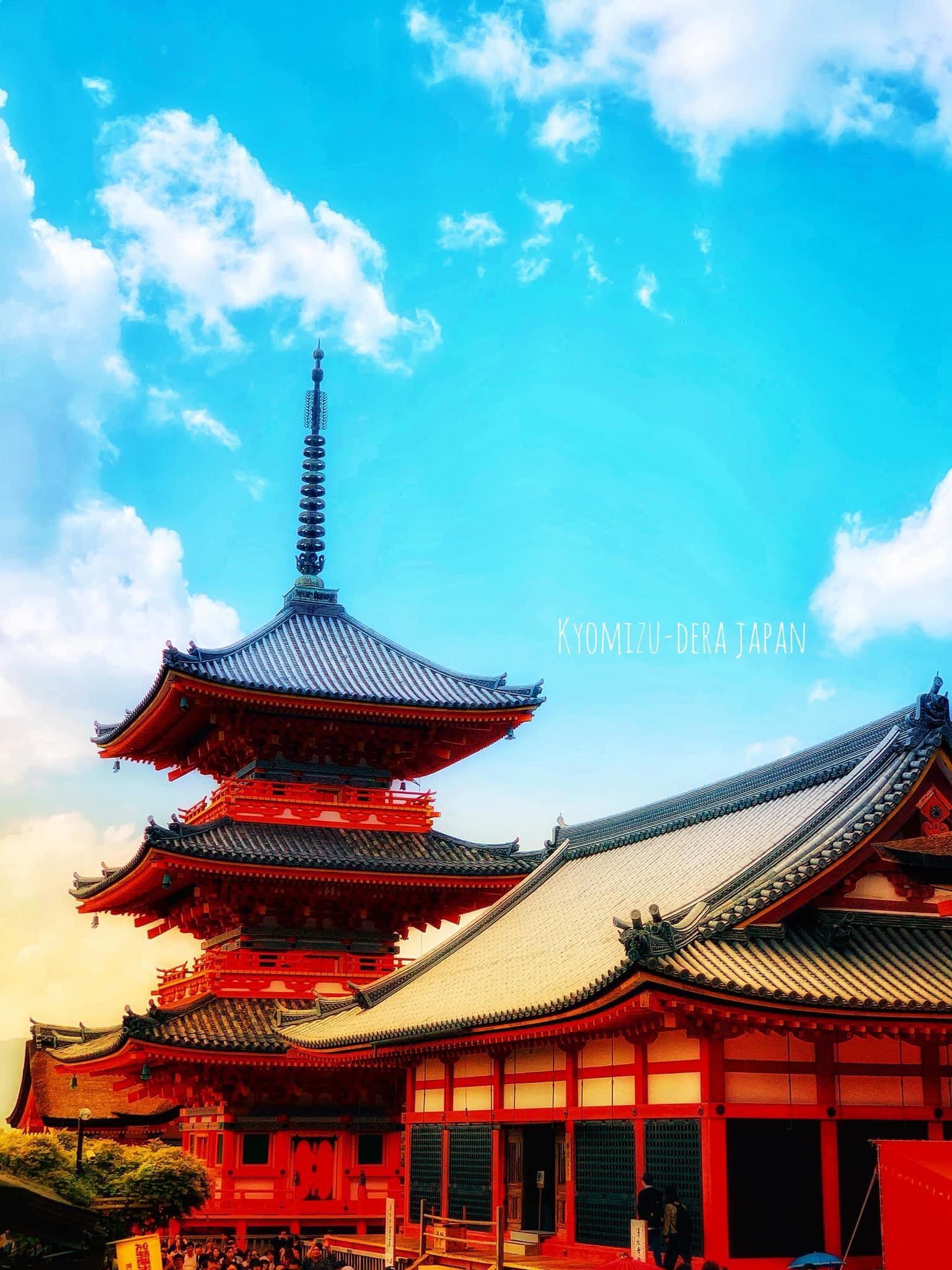 The unique architecture of the three-story tower is the highlight of the temple