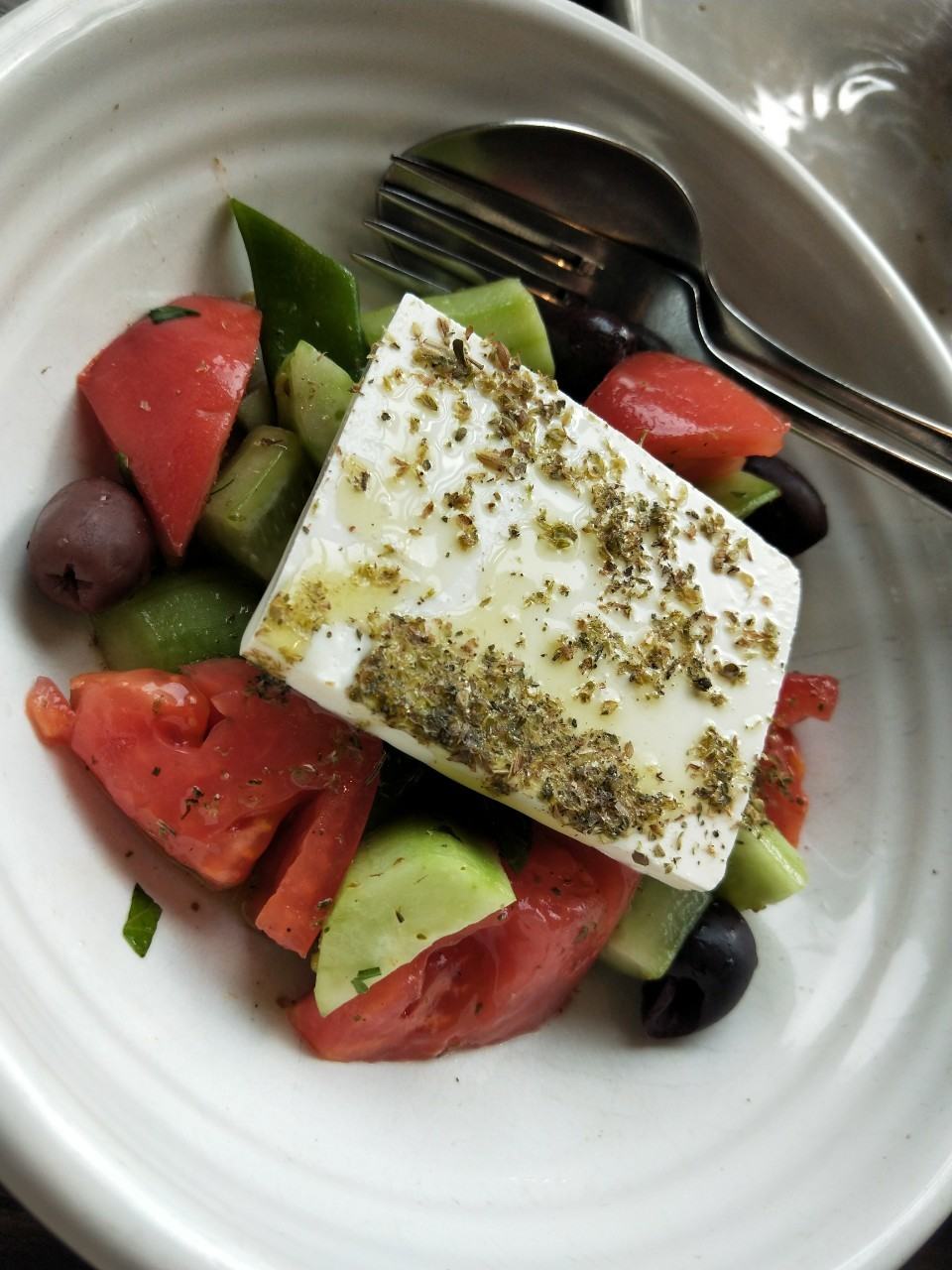 Village Salad Cucumber Tomato Radish Creamy Feta Olives (2 pax serving)