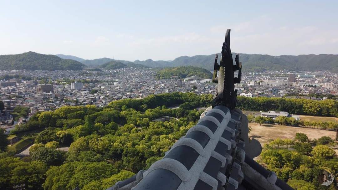 The panoramic view of the castle from above
