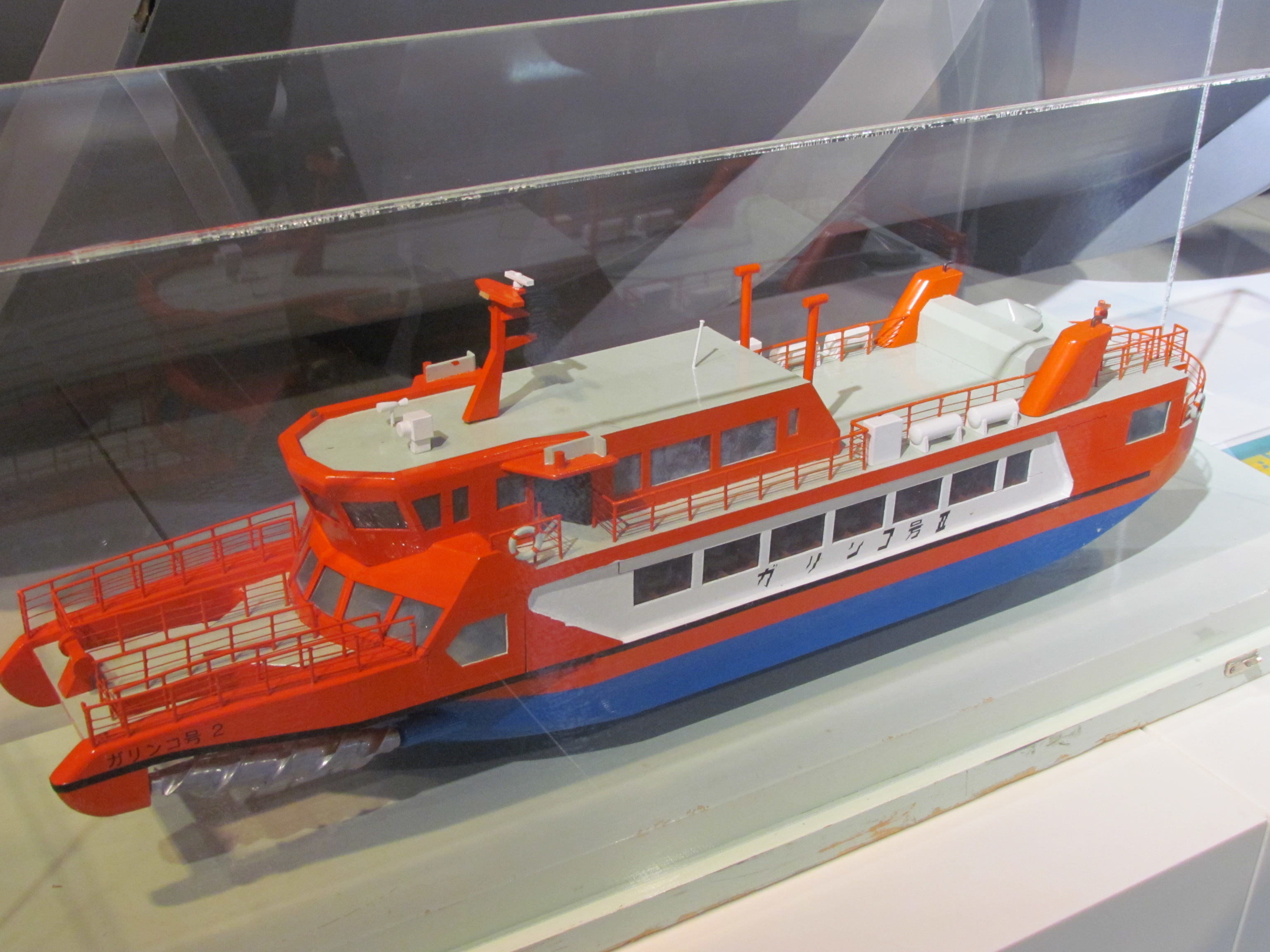 Model of the Garinko ice breaker with long drills at the bow of the ship