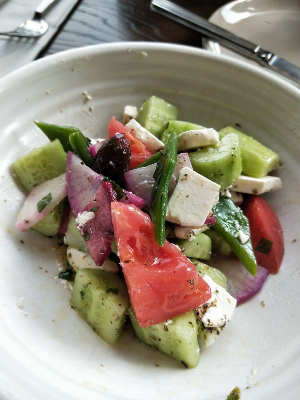 Village Salad Cucumber Tomato Radish Creamy Feta Olives (2 pax serving)