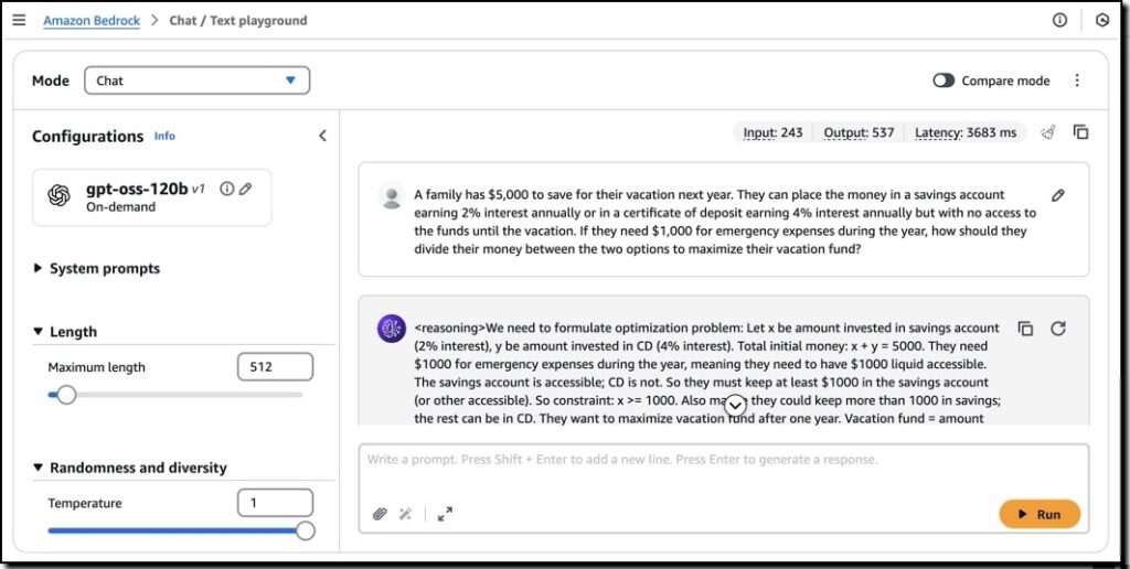 OpenAI 模型 on Amazon Bedrock