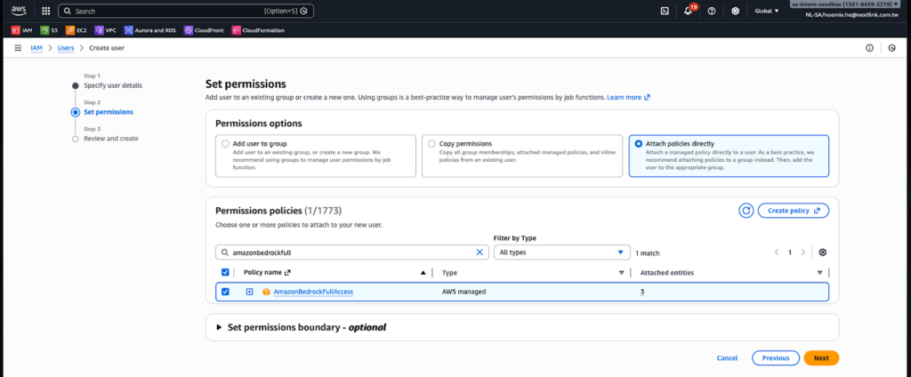 如何透過 Access Key 存取 Amazon Bedrock 的內建 AI 模型?