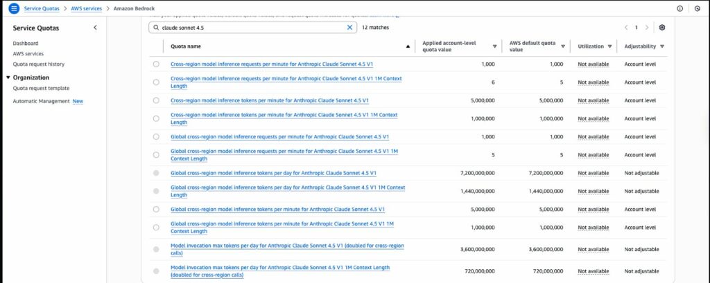 AWS Service Quotas 中的 Anthropic Claude V1 1M Context Length