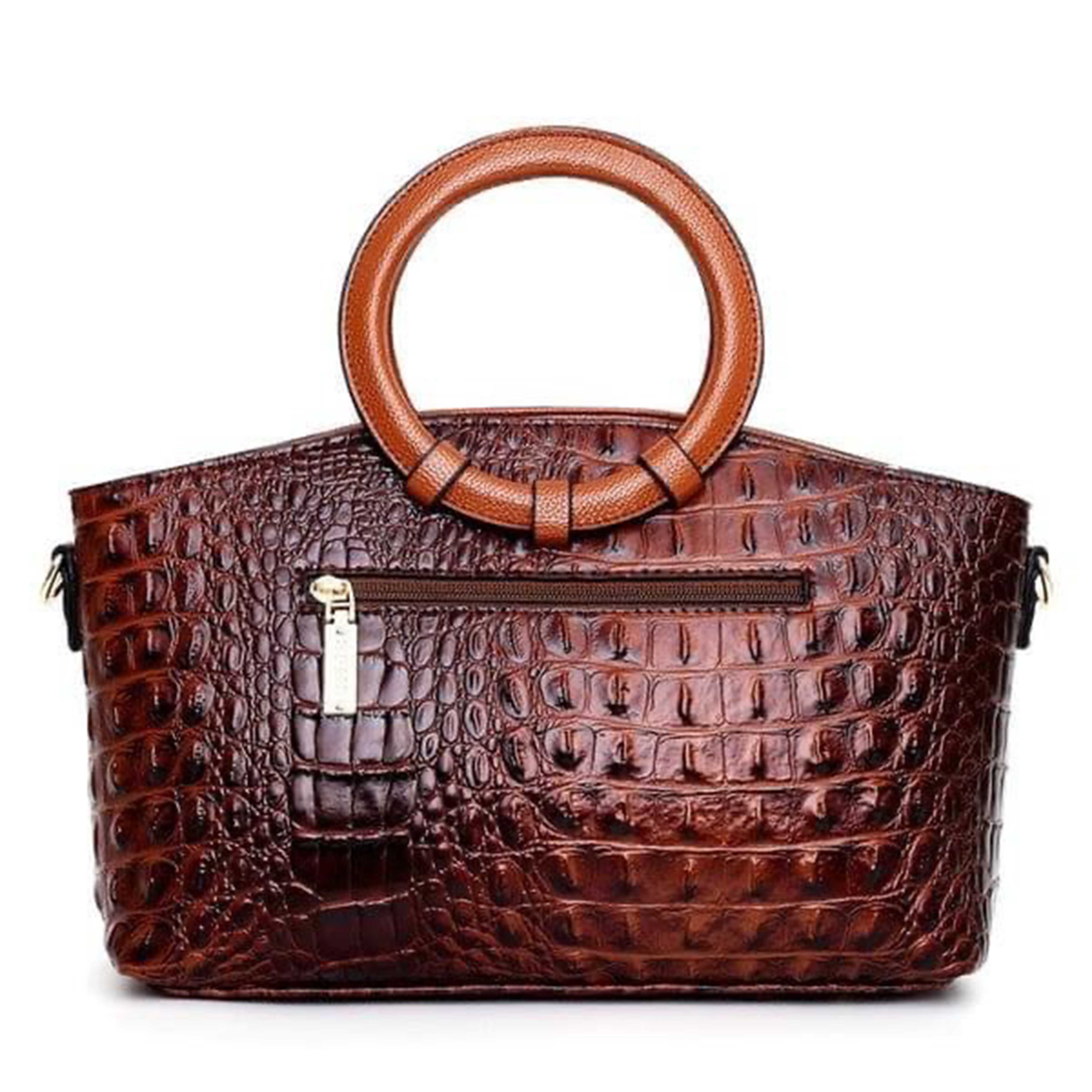 Factory Made Rich Grain Leather Handmade Skin Textured Lather Shoulder Bag For Women Outdoor Fashion 