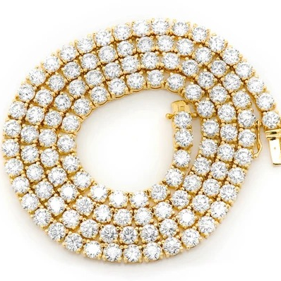 Wholesale Price Prong Set Natural Diamond Tennis Necklace Exquisite Design 14k Gold Tennis Chain Necklace Customized Jewelry 