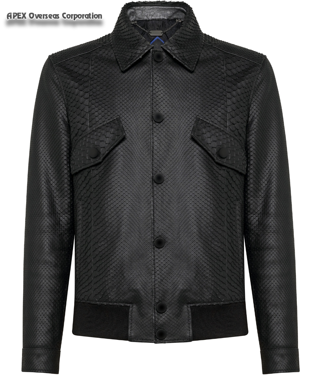 Custom Design Wholesale Rates Best Fashion Men&#39;s Sheepskin Embossed Python Texture Leather Jacket With Low Moq 