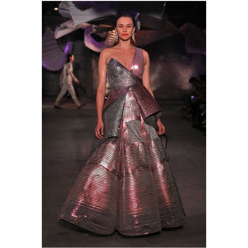 Gtglobal Indo Western One Piece Dress Net Leather For Festive Parties Social Gatherings Parties Wedding Ceremony Party Wear 