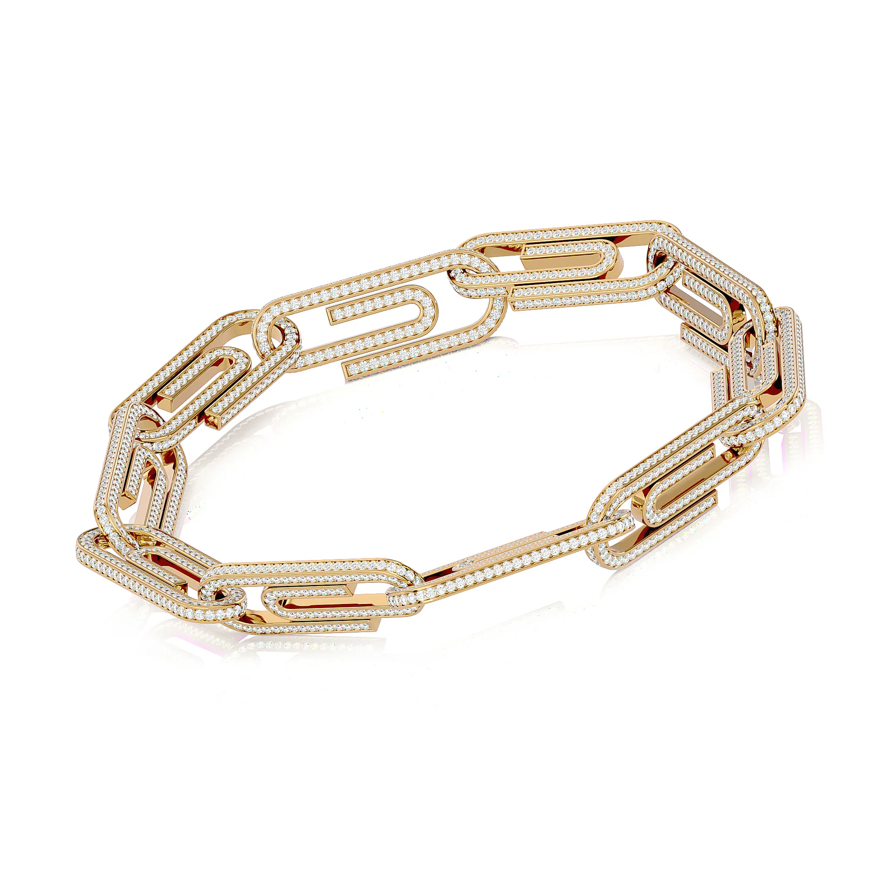 High Quality Women 14k 18k Real Solid Gold Paperclip Bracelet Femme Chain Adjustable Bracelet Permanent Statement Bracelet 