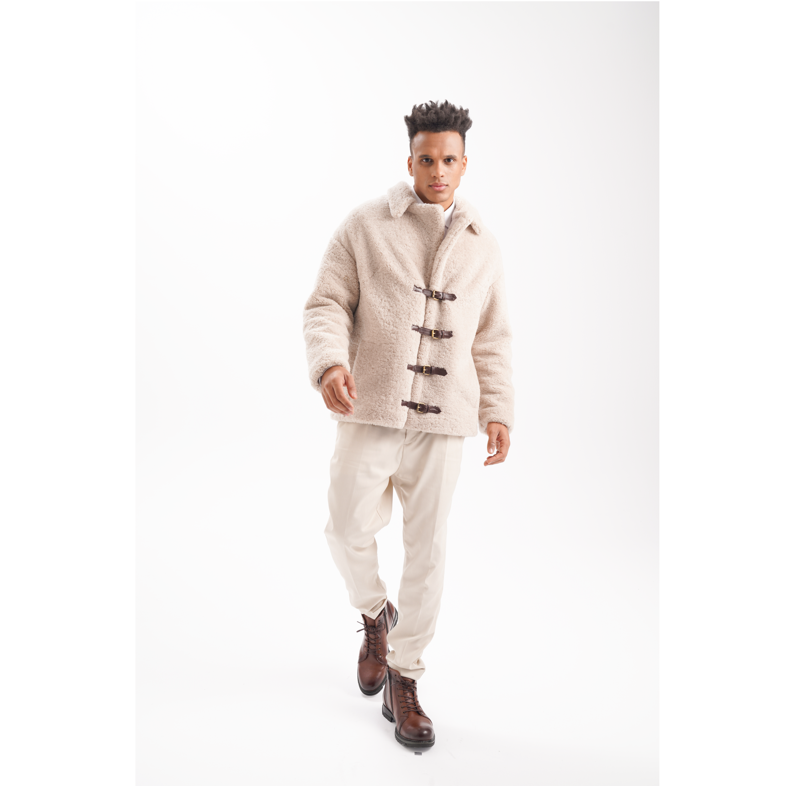 Men&#39;s Cloths Men&#39;s Jackets Suede Fur Coat For Men % 100 Wool Teddy Shearling Coat With Leather Trims Suede And Shearling Jackets 