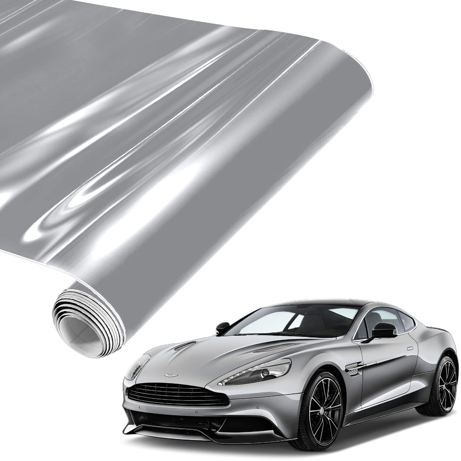 Top Selling Glossy Silver Self Adhesive Sticker Vinyl Vehicle Body Decoration Car Wrap Films 