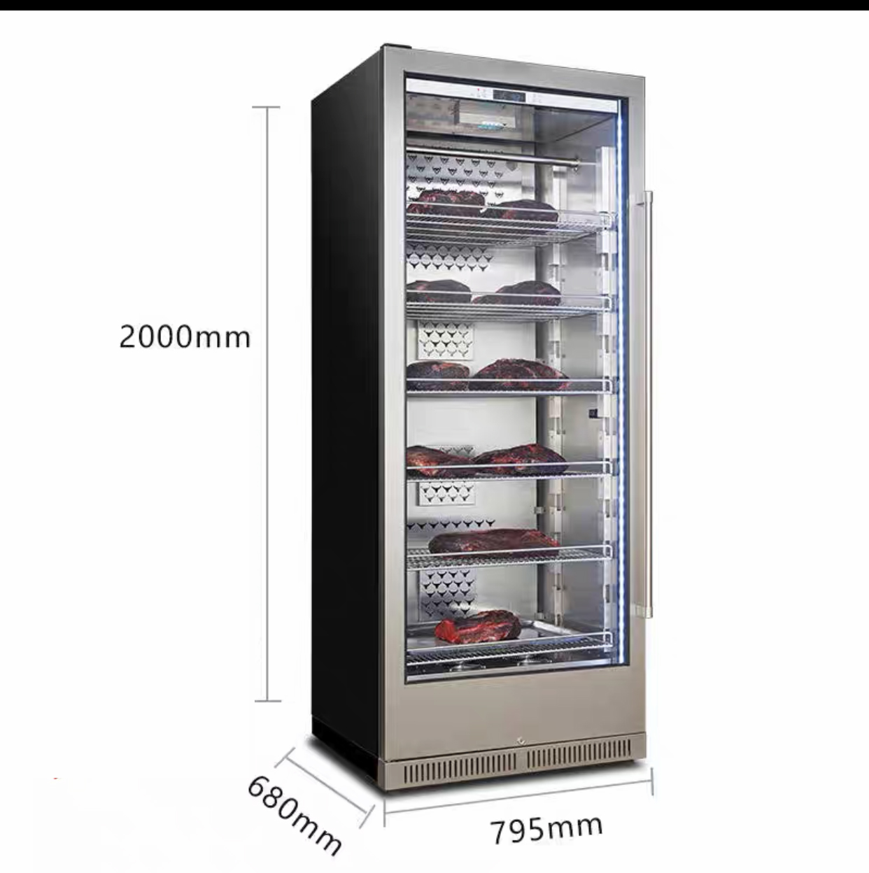 Large Capacity 700l Beef Dry Ager Dry Aging Fridge Meat Drying Refrigerator Meat Beef Steak Display Cabinet