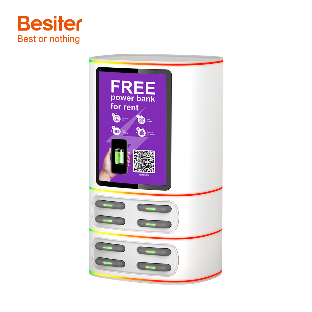 Besiter 8 Slots Sharing Power Bank Shared Power Bank Station With Screen Cell Phone Charging Station For Mobile Phone 