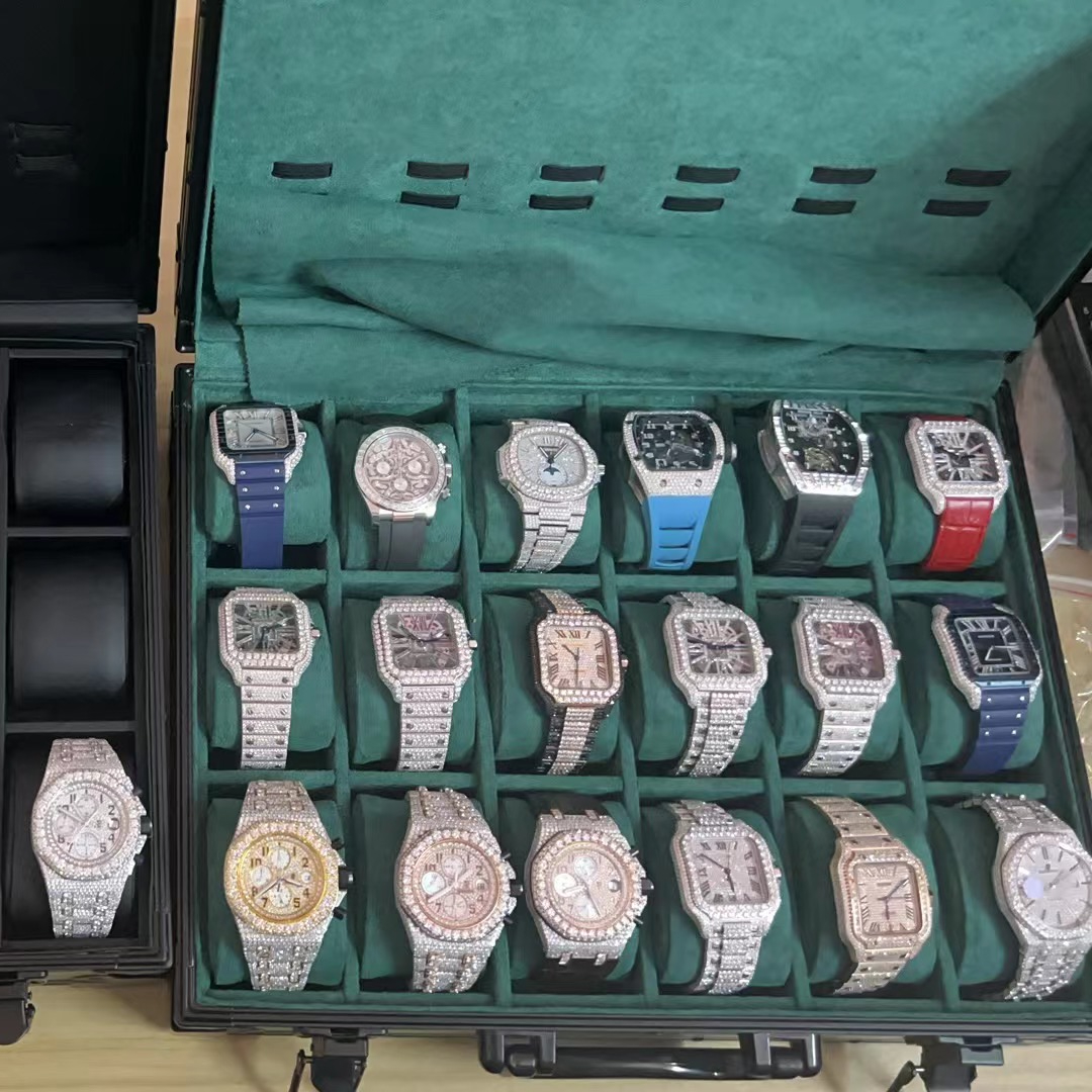 2023 Handmade Custom Pass Diamond Tester Vvs Moissanite Diamond Inlay Hip Hop Jewelry Modification Iced Out Luxury Watch 