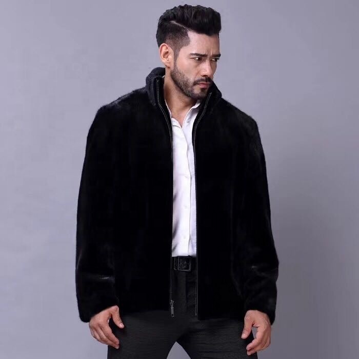 Yr1130 Winter Good Quality Outfits Men Mink Fur Coats Black Men&#39;s Jackets 