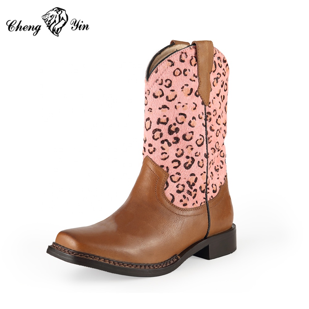 Wholesale Children's shoes Durable Rubber sole little girl's Children cowboy boots warm Snow boots for Kids cowboy Boots