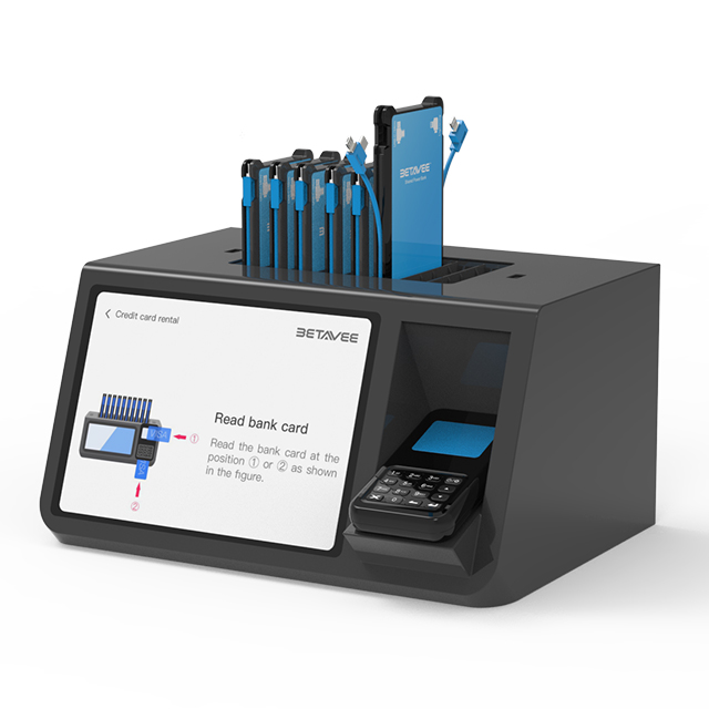 Mobile Phone Portable Charging Station Powerbanks Rent 10 Inch Lcd Screen Pos 