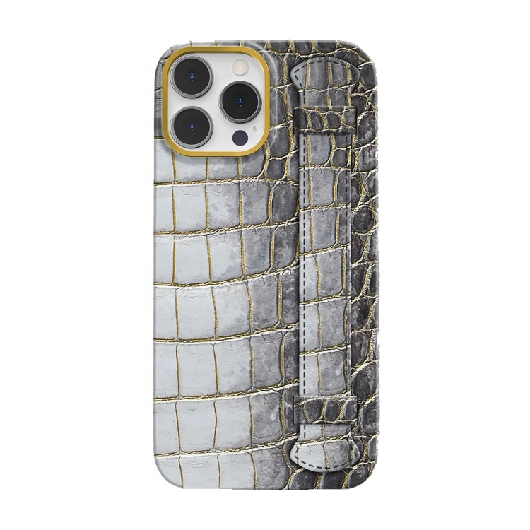 100% handmade luxury quality phone cover genuine crocodile skin case for iPhone 15 14 13 Pro max