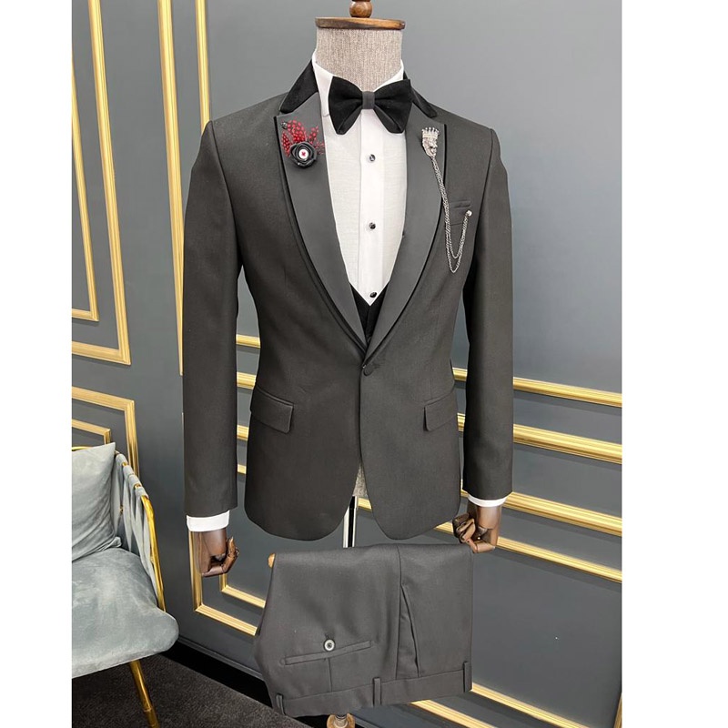Wholesale Solid Men&#39;s Slim Fit Blazer Pant Vest Wedding Suit Customize Suits Set For Men Made In China Coat Men Blazer 