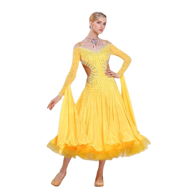 B-1695 Imported Fabrics Women Ballroom Dance Party Dress High-end Modern Smooth Dance Dress For Competition