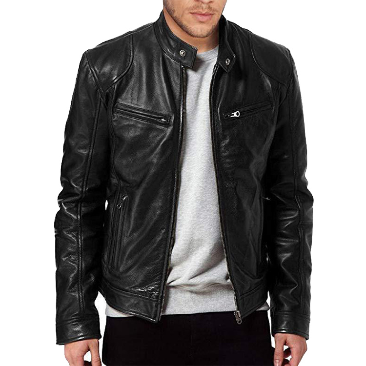 OEM Custom Warm Bomber Jacket With Leather Sleeve Black Boxy Bomber Leather Jacket Men
