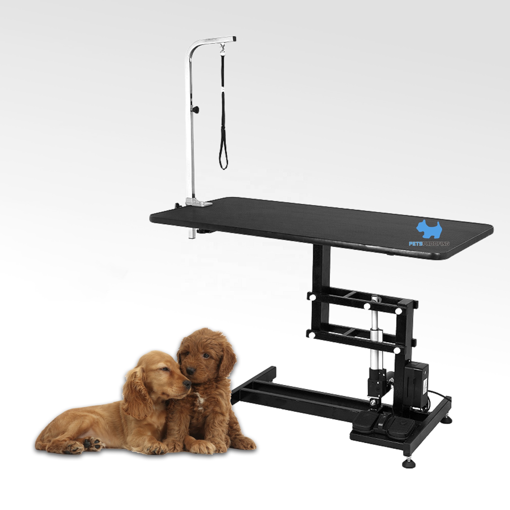 Petsproofing Dog Pet Adjustable Height Heavy Duty Portable Trimming Drying grooming table With Arm