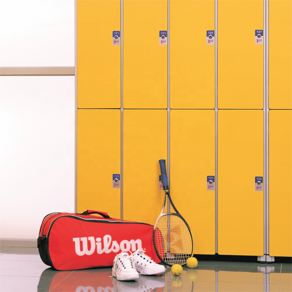 DEBO Mould proof wood grain hpl gym locker cabinet