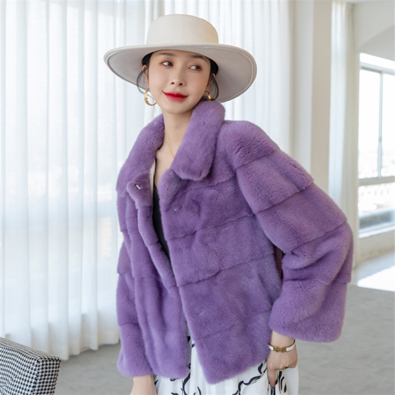 Wholesale Women Winter Jackets Short Design Real Mink Fur Coat For Ladies