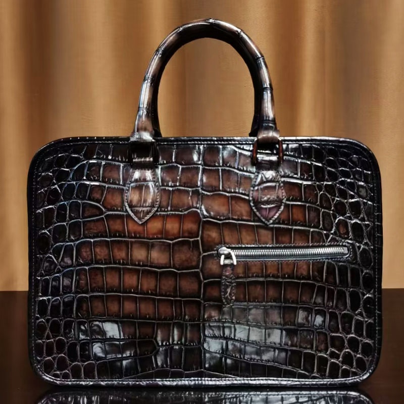 Custom Made Men Bags Crocodile Office Document Bags Male Business Briefcase Leather Handbags Custom Made Men Bags Luxury Purse