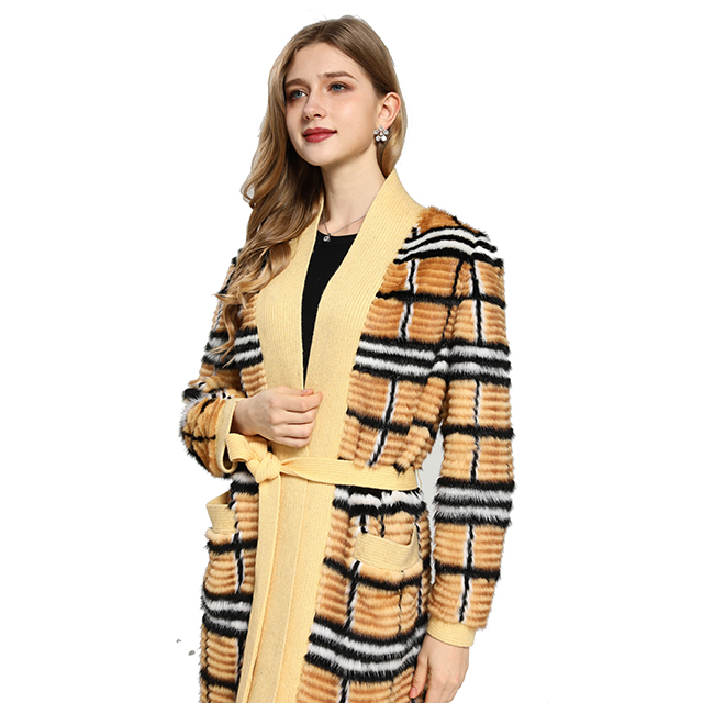 China High-end Eco Fur Coat Leather With Real Fur Women Mink Coat Custom Logo 