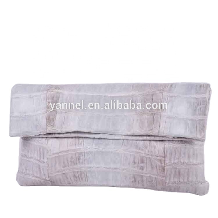 Soft Crocodile Fold Over Clutch Bags Women Luxury Oversize Clutches Real Crocodile Leather Lady Clutch Bag White Women Purse 