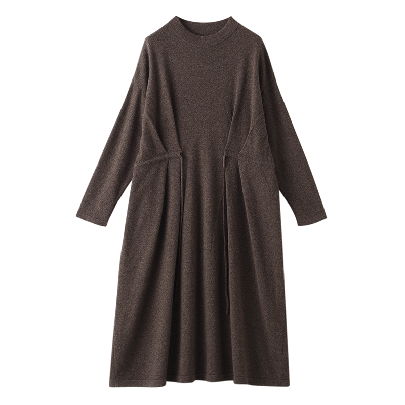 Long Hoodie Cashmere Dress Knitted Dress Women&#39;s Winter Sweater Long Dress 