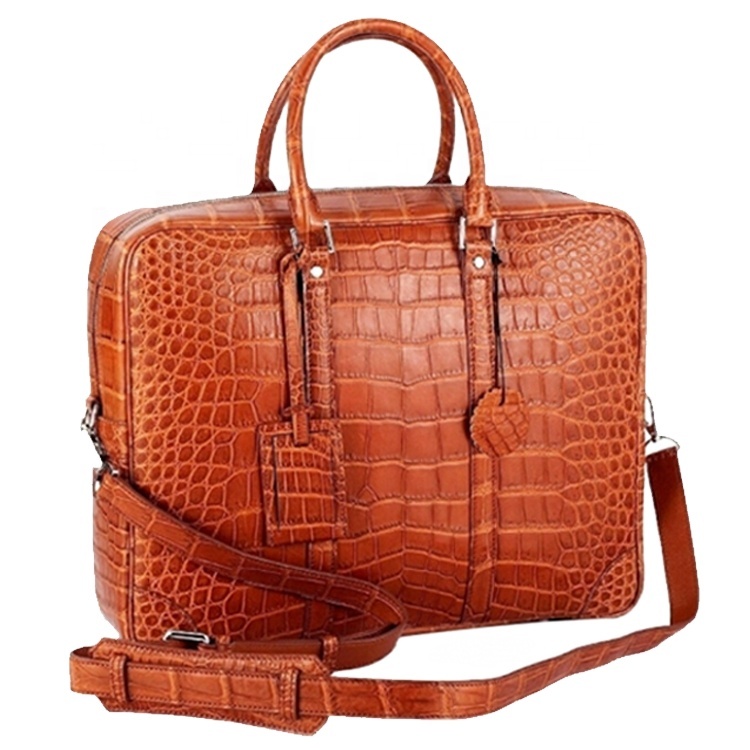 Luxury Fashion Genuine Crocodile Leather Skin Men Briefcase Bag