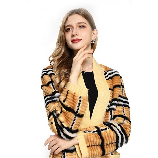 2023 custom russian real fur coats genuine mink fur long trench women