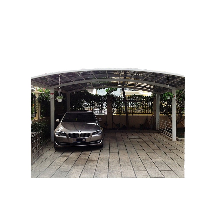 Factory Supplier Outdoor Waterproof Arched Roof Modern Designs Aluminium Double Aluminum Car Shade Carport 