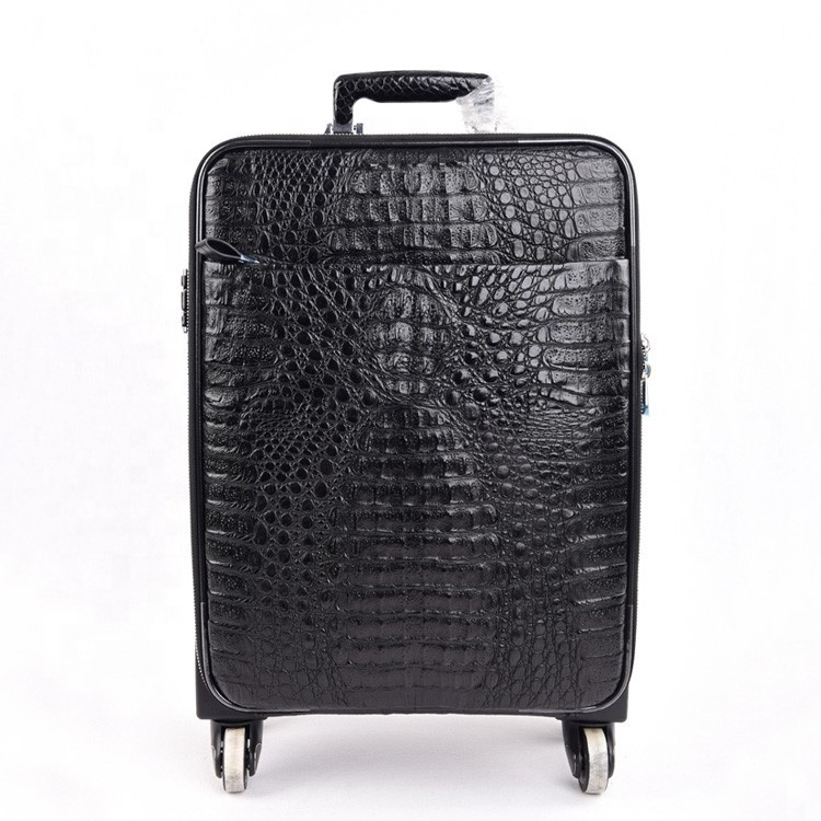 Crocodile Skin Traveling Luggage Crocodile Leather Luggage Case Luxury Hand Stitched Travel Suitcase Real Leather Truck Bags