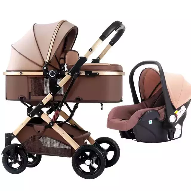 2023 factory price 3 in 1 Portable luxury jogger easy travel pink grey newborn bebe pram Stroller Baby for 0-36 months newborns