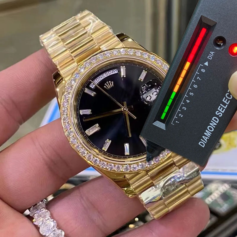 18k Gold Designer Watches For Men Iced Out Watch Moissanite Super Clone Watch