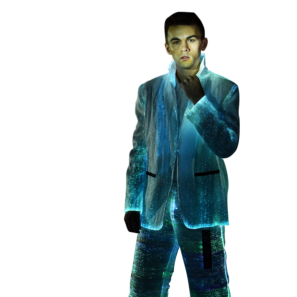 new rave party emf fiber optic lighting suit styles for men