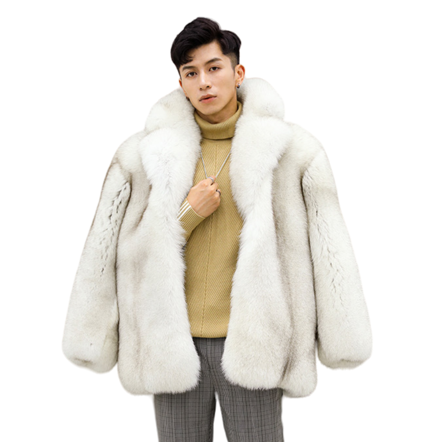 trending winter products casual Men Thick Warm veste homme de luxe Fluffy zip jacket fox fur coat fashion