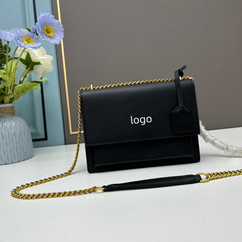 2023 Fashion Simple Chain Smooth Fine Grain Cowhide Sunset Bag Ys* Women&#39;s One Shoulder Oblique Span Handbag 