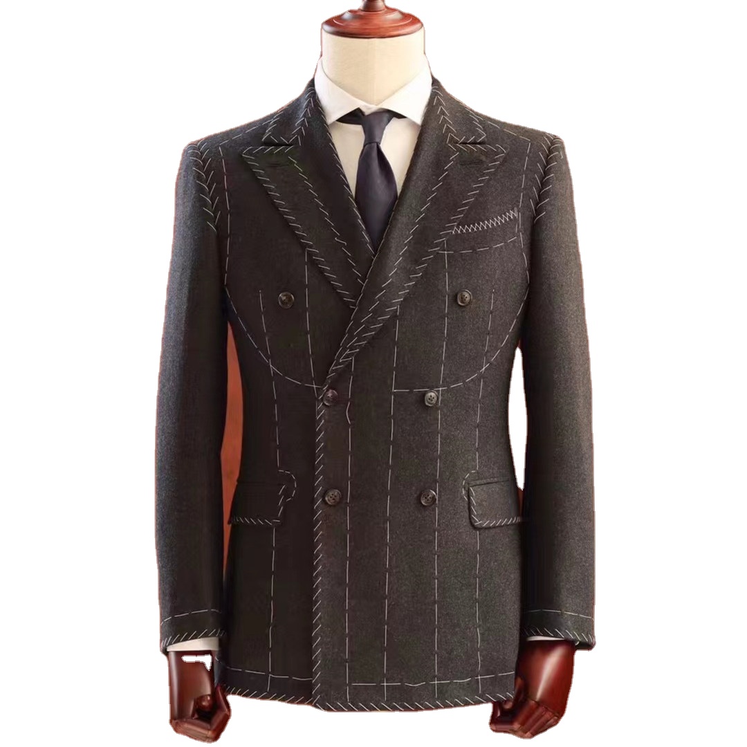 Top 100% hand made full canvas bespoke suit for men
