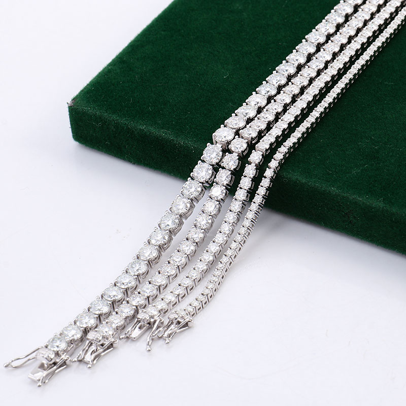 Wholesale Hip Hop Style Luxury Custom Jewelry Moissanite Diamond Iced Out Tennis Diamond Bracelet 18k Solid Gold For Men