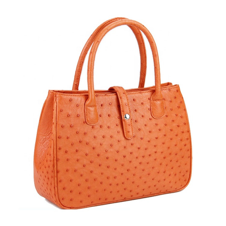 Classic design high quality genuine ostrich leather skin bags women ladies handbag